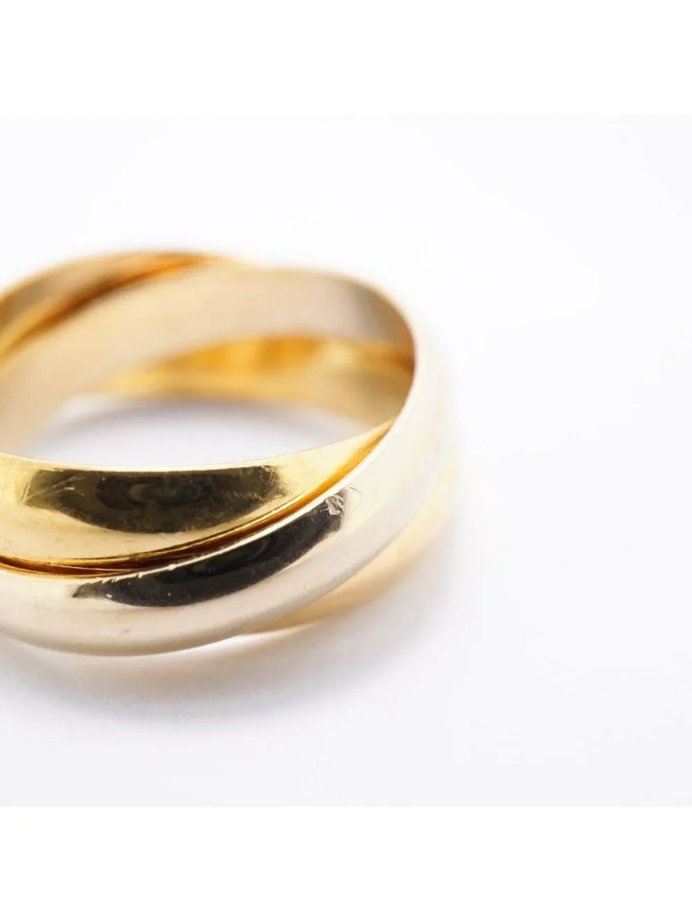 Cartier Ring Trinity Classic Model 18k Yellow Gold 18k White Pink